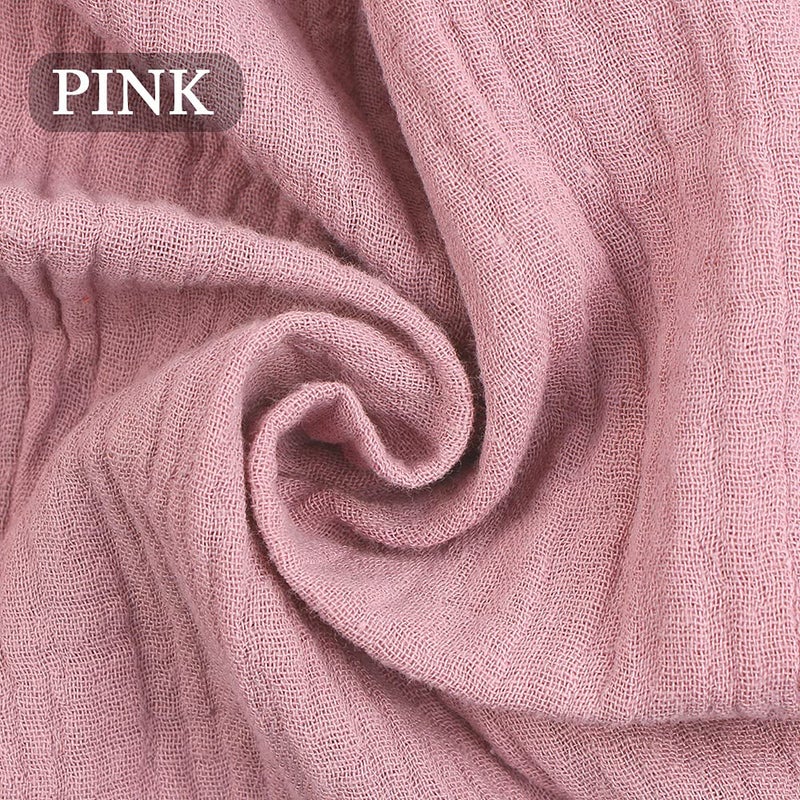 Zsedrut Wrinkle Gauze Cotton Material Quilting Sewing Craft Fabric Table Runners Decor Cloth for Party, Wedding Cheesecloth Kitchen Cooking (1 Yard, Pink) - Image 5